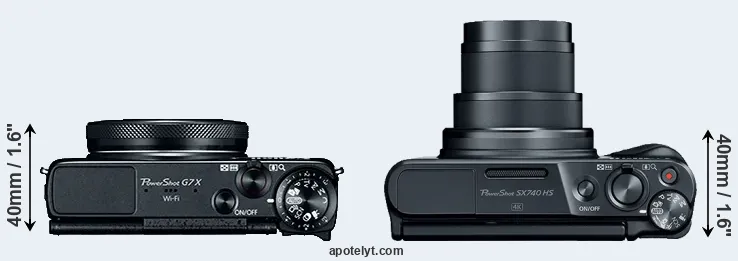 Compare G7X versus SX740 top