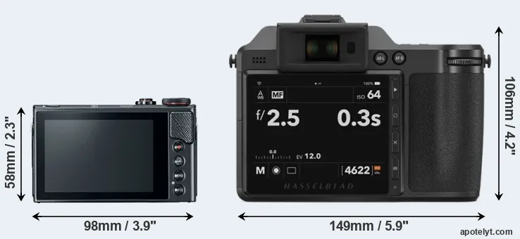 Comparison G9X Mark II or X2D 100C rear