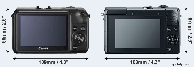 Comparison Canon M or M100 rear
