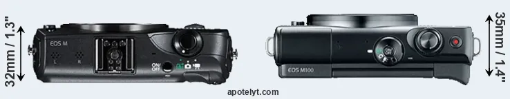 Compare Canon M versus M100 top