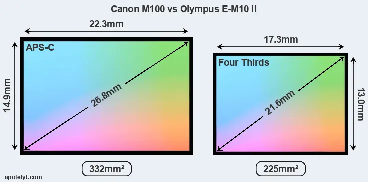 Canon M100 and Olympus E-M10 II sensor measures