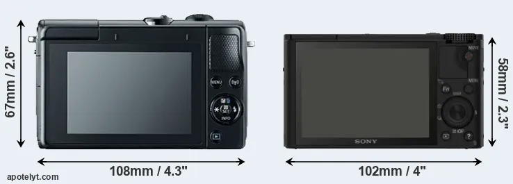 Comparison M100 or RX100 rear