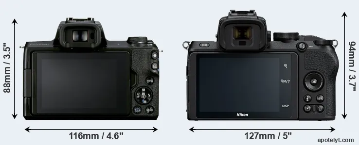 Comparison M50 Mark II or Z50 rear