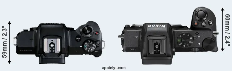 Compare M50 Mark II versus Z50 top