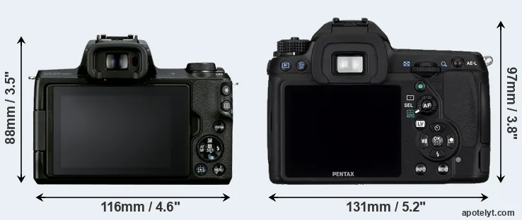 Comparison M50 Mark II or K-5 rear