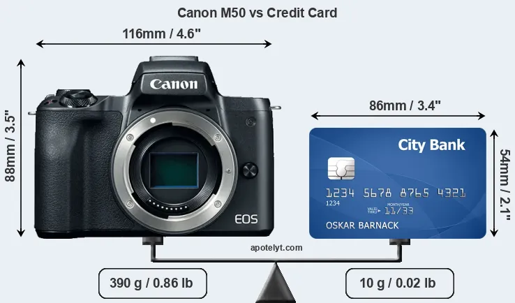 Canon M50 vs credit card front