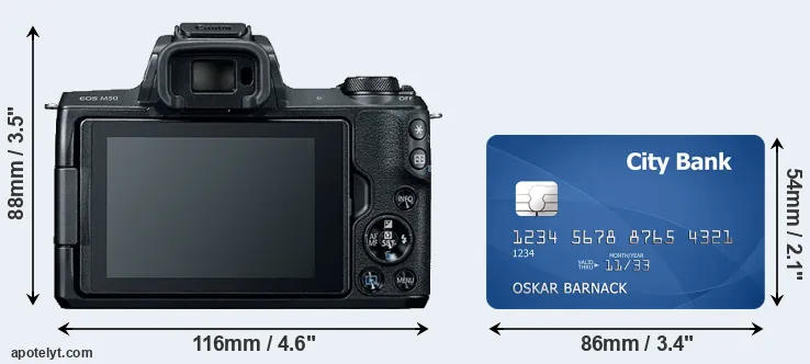 M50 and credit card rear side