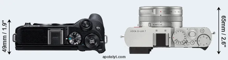 Compare M6 Mark II versus D-LUX 7 top