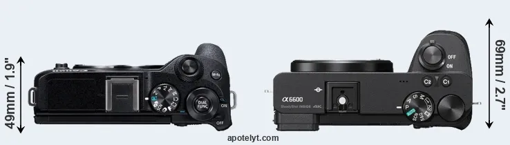 Compare M6 Mark II versus A6600 top