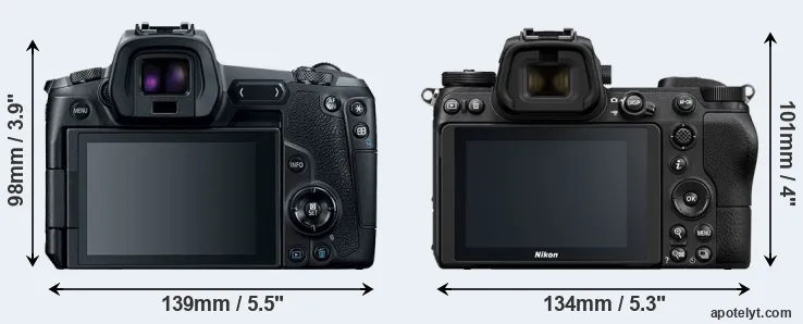 Comparison Canon R or Z7 rear