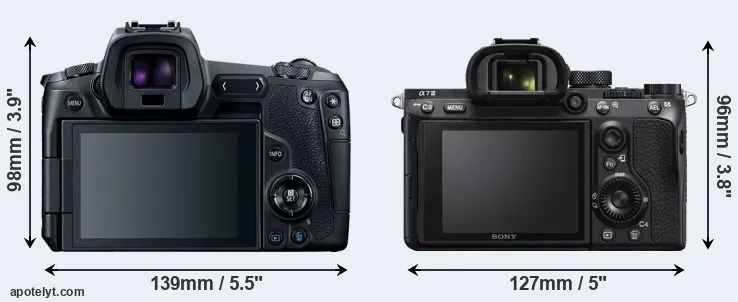 Comparison Canon R or A7 III rear