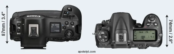 Compare R1 versus D300 top