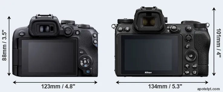 Comparison R10 or Z7 II rear