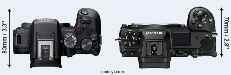 Compare R10 versus Z7 II top