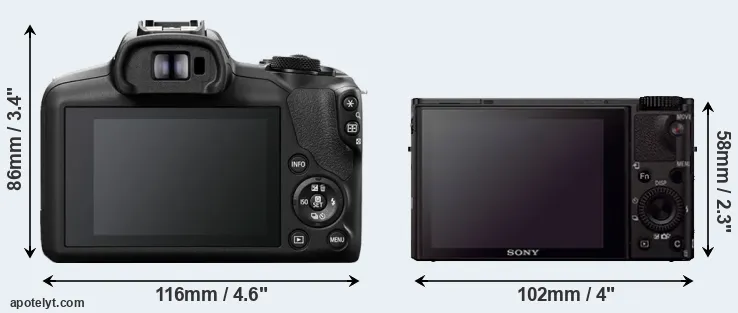 Comparison R100 or RX100 III rear