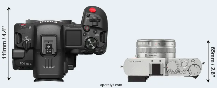 Compare R5 C versus D-LUX 7 top