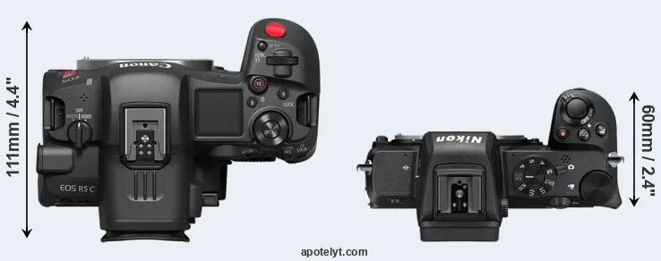 Compare R5 C versus Z50 top