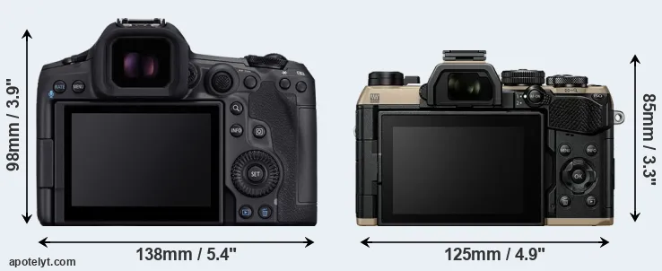 Comparison R5 Mark II or OM-5 II rear