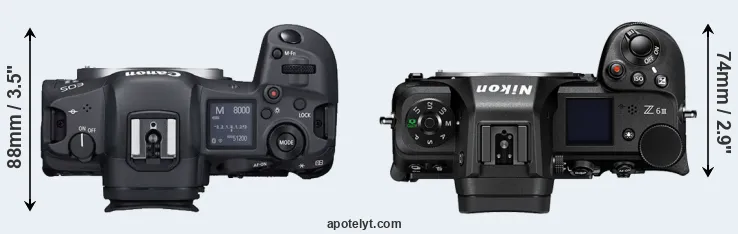 Compare R5 versus Z6 III top