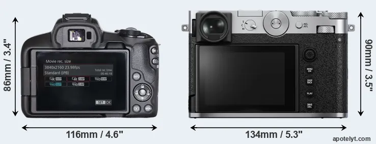 Comparison R50 or GFX 100RF rear