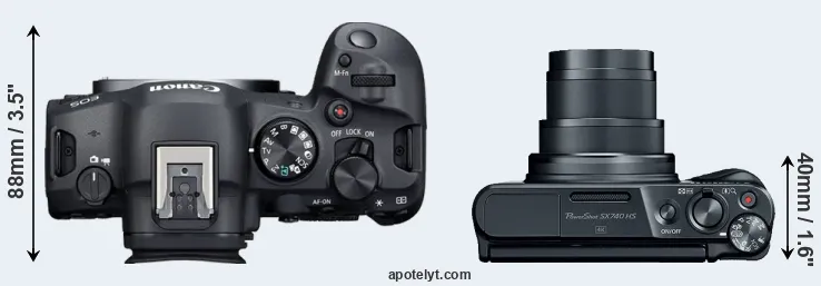 Compare R6 Mark II versus SX740 top
