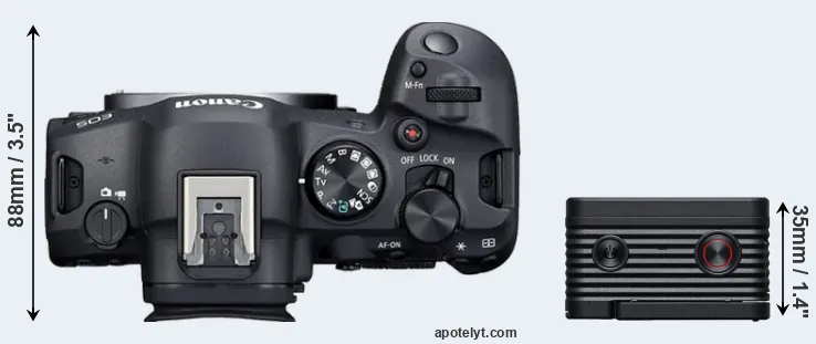 Compare R6 Mark II versus RX0 II top