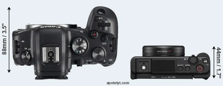 Compare R6 versus ZV-1 top