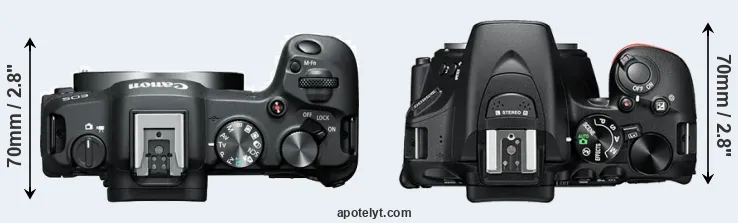 Compare R8 versus D5600 top