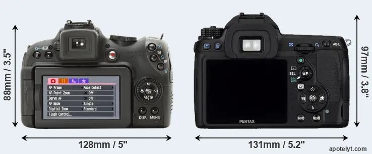 Comparison SX1 or K-5 rear