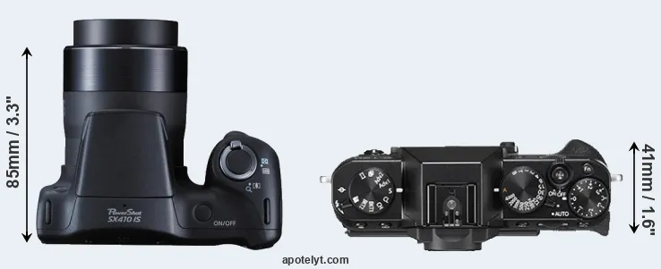 Compare SX410 versus X-T20 top