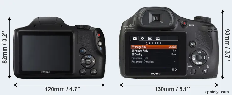 Comparison SX540 or HX350 rear