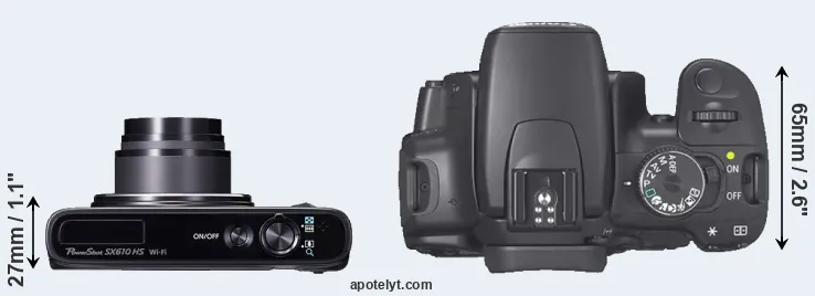 Compare SX610 versus XTi top