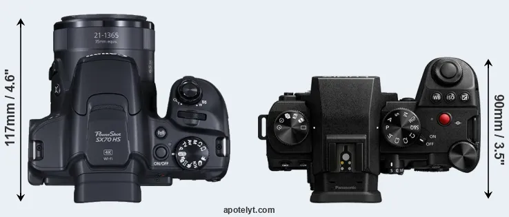 Compare SX70 versus G9 II top