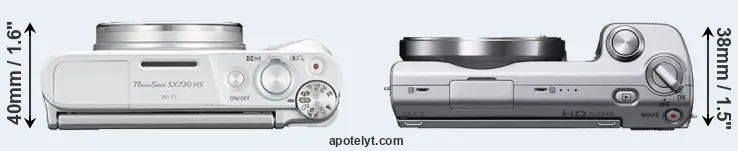 Compare SX730 versus NEX-5 top