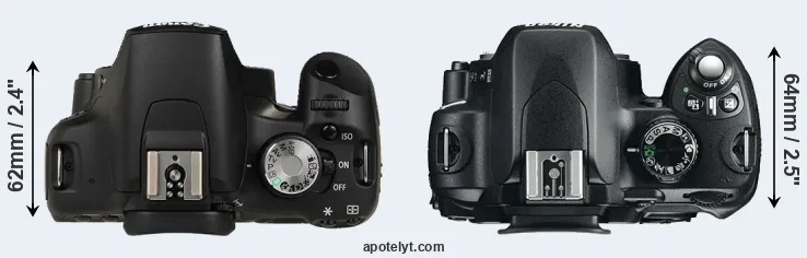 Compare T1i versus D60 top