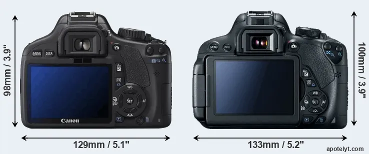 Comparison T2i or T5i rear