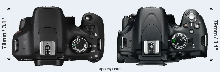 Compare T5 versus D5100 top