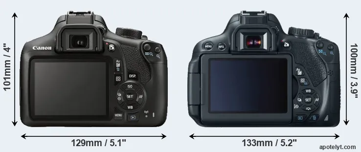 Comparison T6 or T4i rear