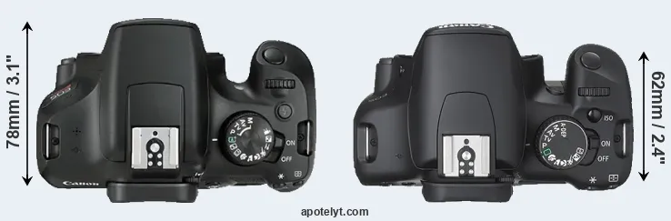 Compare T6 versus XSi top