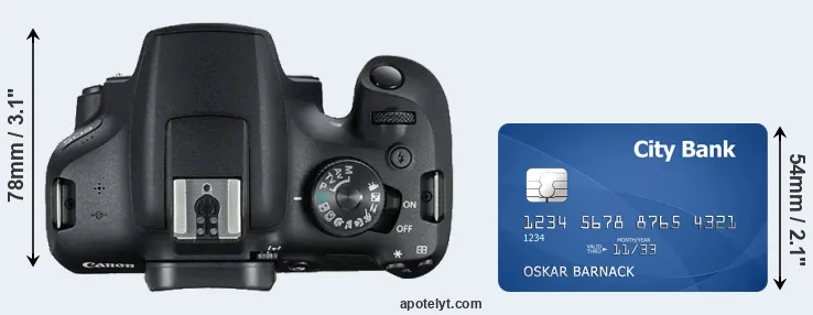 T7 versus credit card top view