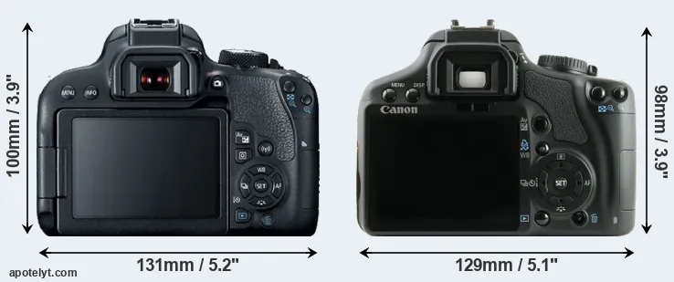 Comparison T7i or XSi rear