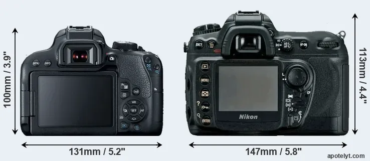 Comparison T7i or D200 rear