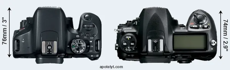 Compare T7i versus D200 top