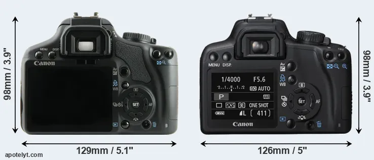 Comparison XSi or 1000D rear