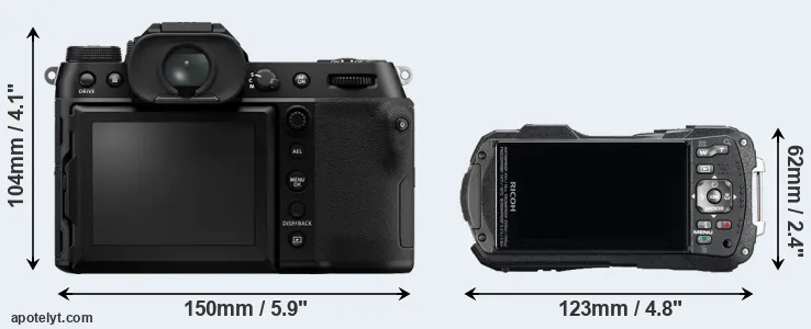 Comparison GFX 100S or WG-60 rear