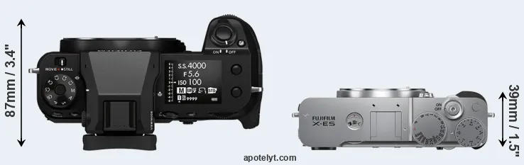 Compare GFX 50S II versus X-E5 top