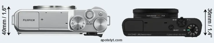 Compare X-A10 versus RX100 top