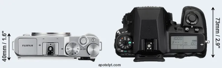 Compare X-A3 versus K-5 top