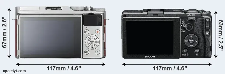 Comparison X-A3 or GR II rear