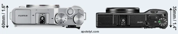 Compare X-A3 versus GR II top